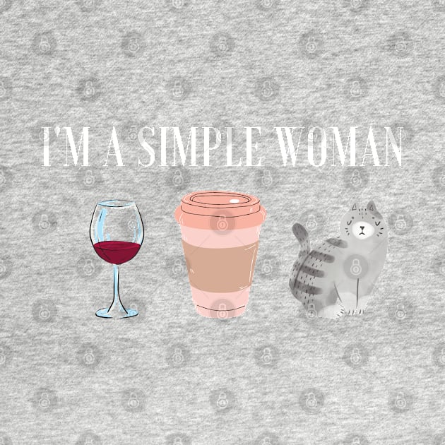 I'm a simple woman - red wine coffee cats by hexchen09